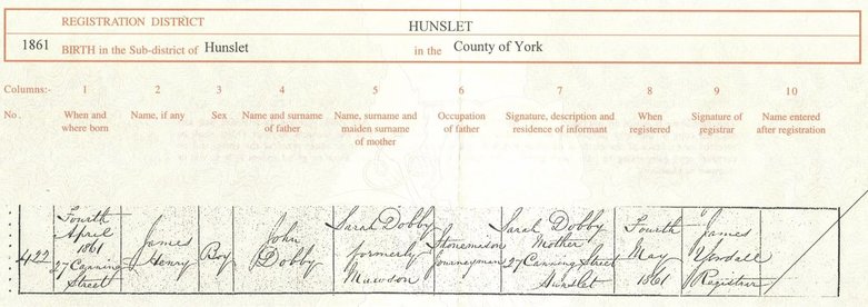 A genealogy birth certificate. Family History Research England ©.