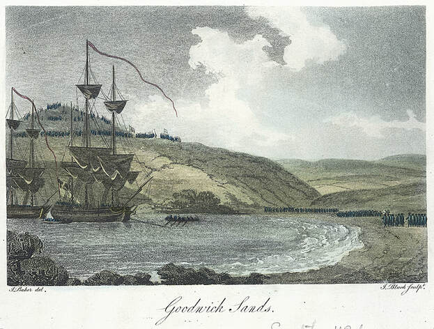 Landing parties coming ashore in Pembrokeshire 1797
